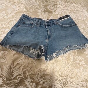 Abercrombie & Fitch Blue Distressed Jean Shorts